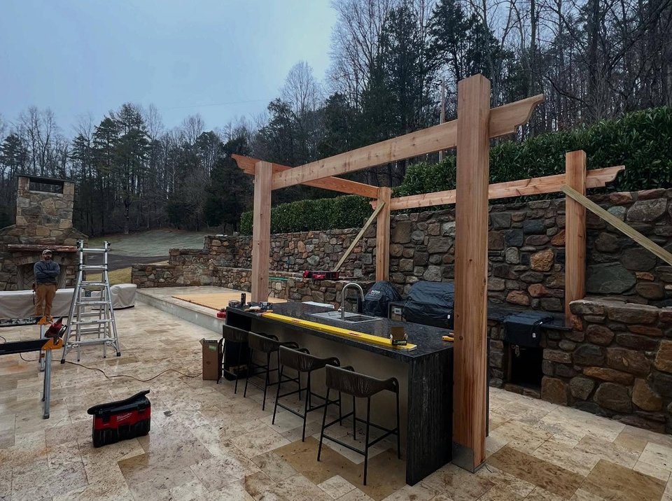 Residential deck construction project