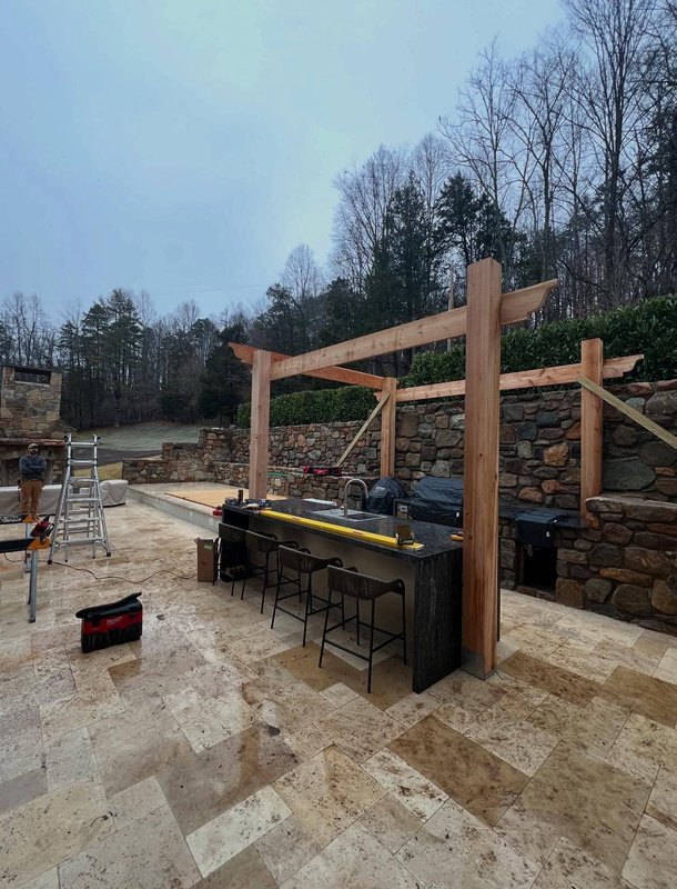 Residential deck construction project